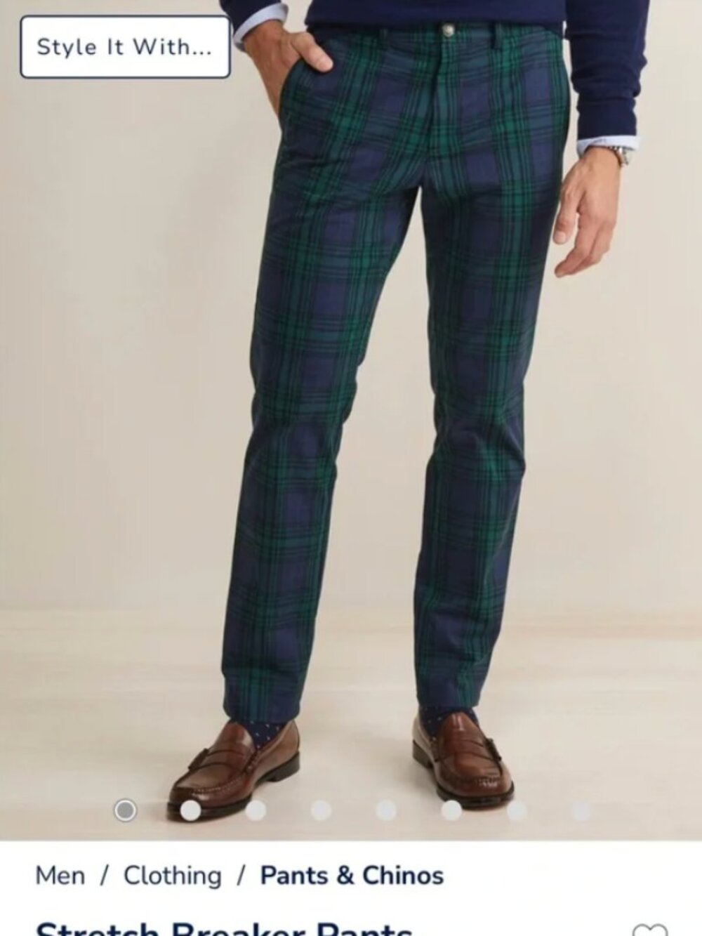 Vineyard Vines Blackwatch Plaid Breaker Pant Size 32